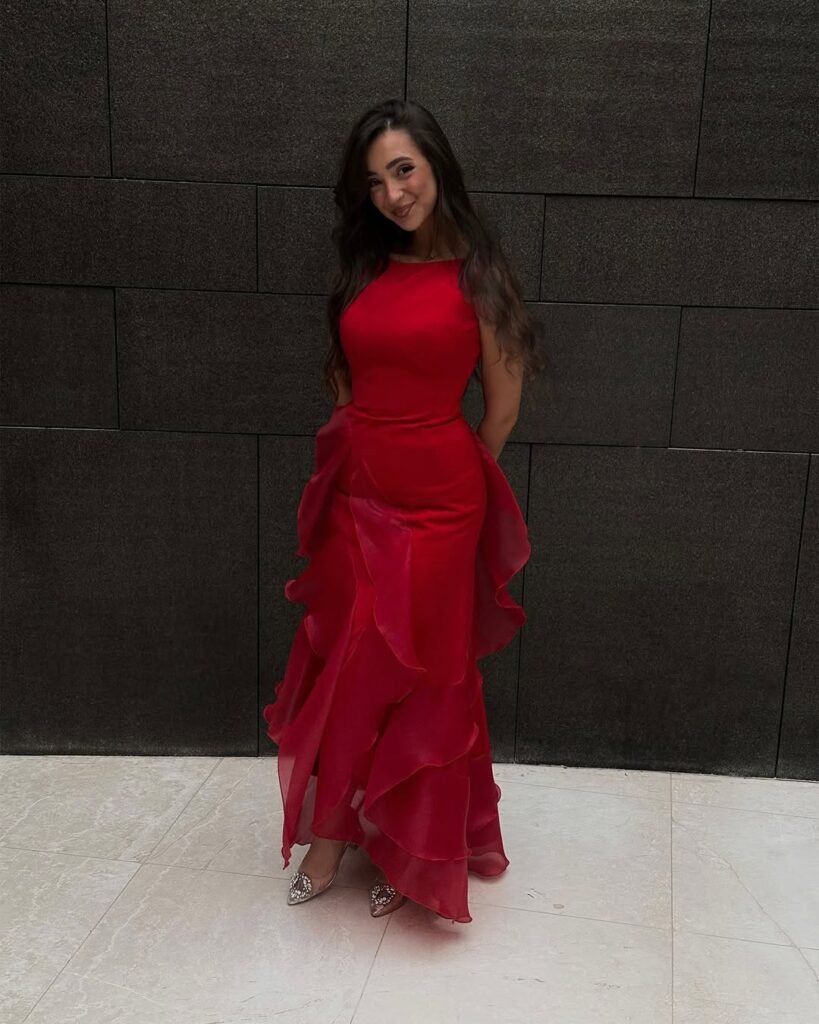 Ruffled Red Gown