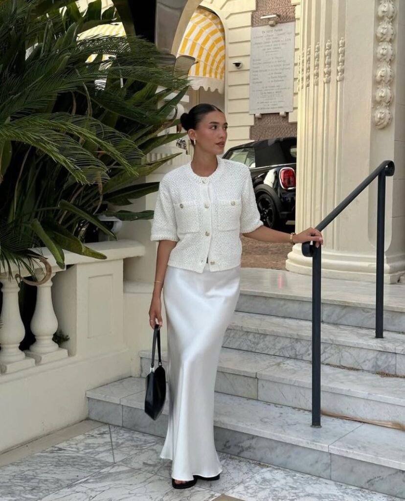 Tweed and Silk Outfit