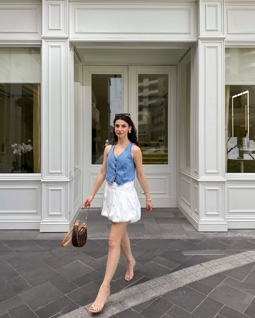 Crisp poplin skirt