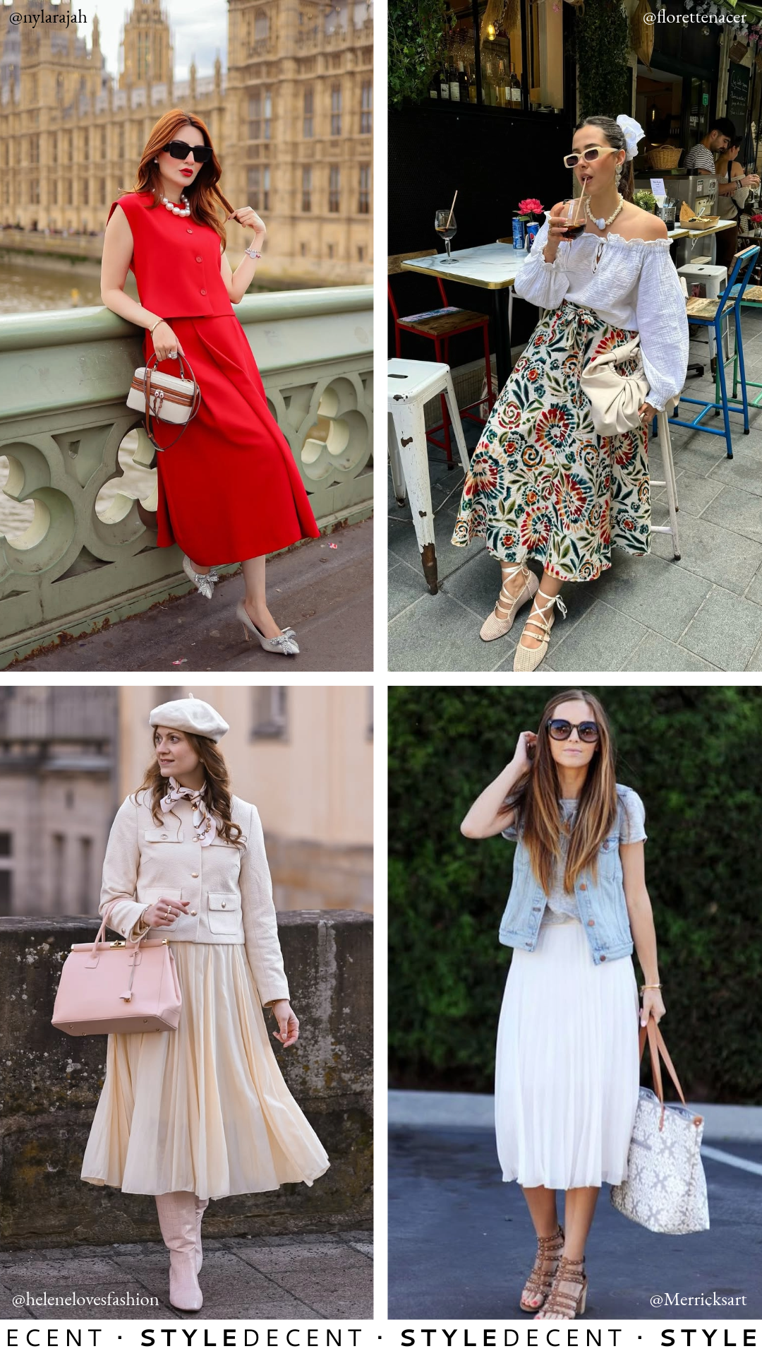 Long Skirt Outfit Collage