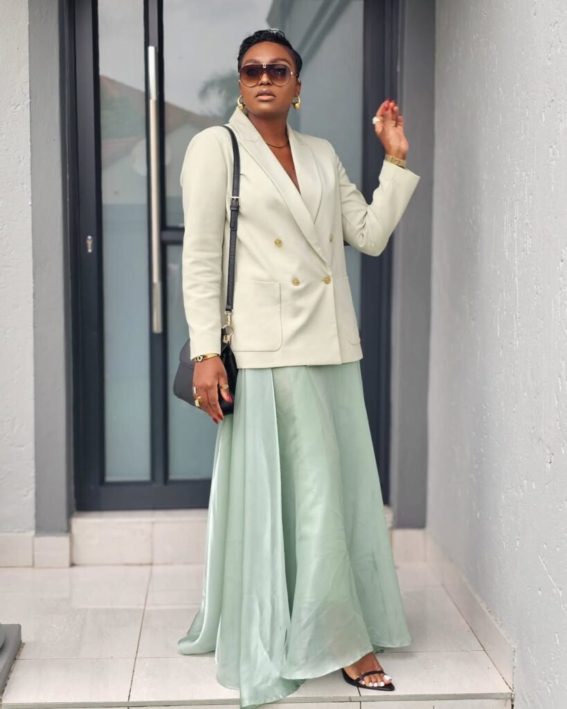 Pleated Satin Skirt 