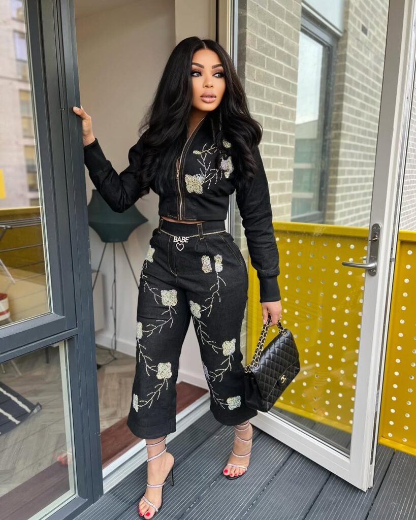 Rhinestone Embroidered Denim

