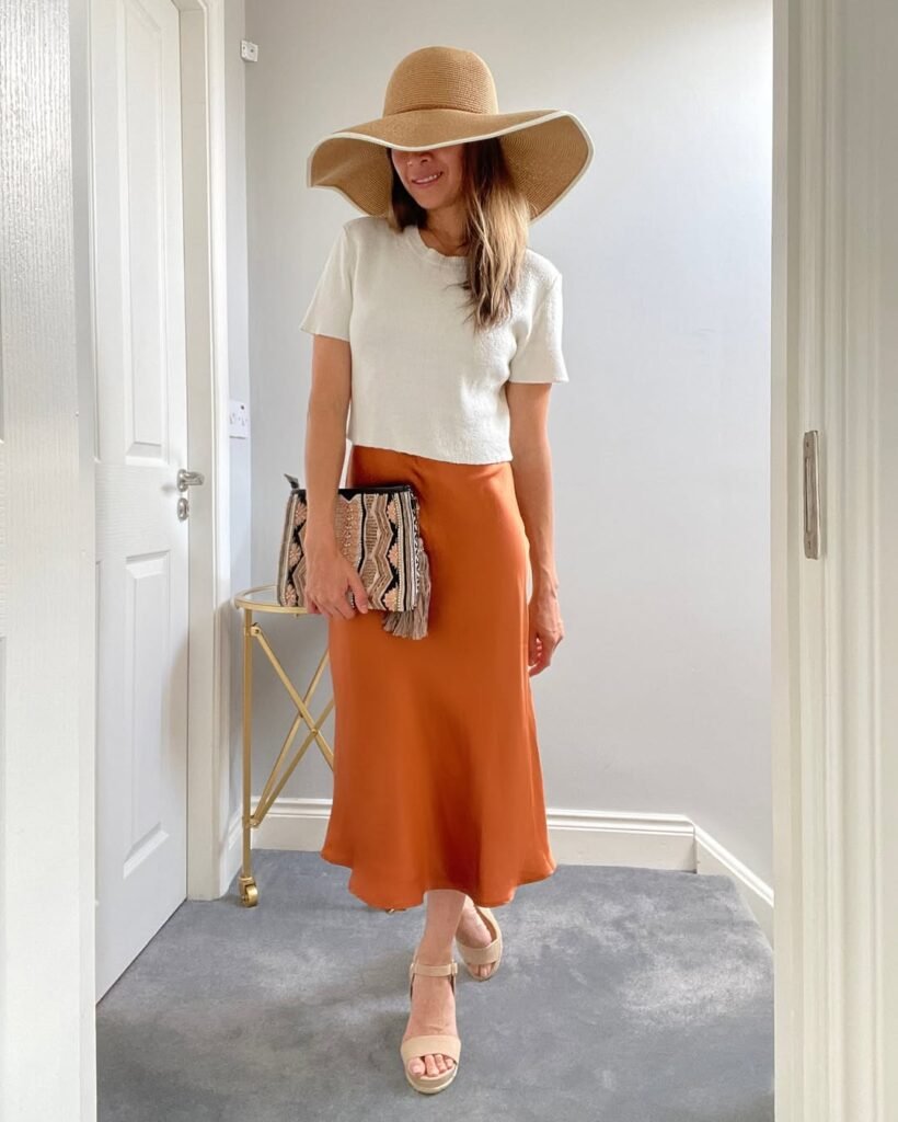 Silky Mid-Length Skirt