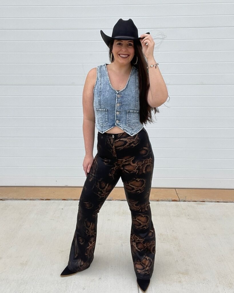 Snakeskin Satin Flares

