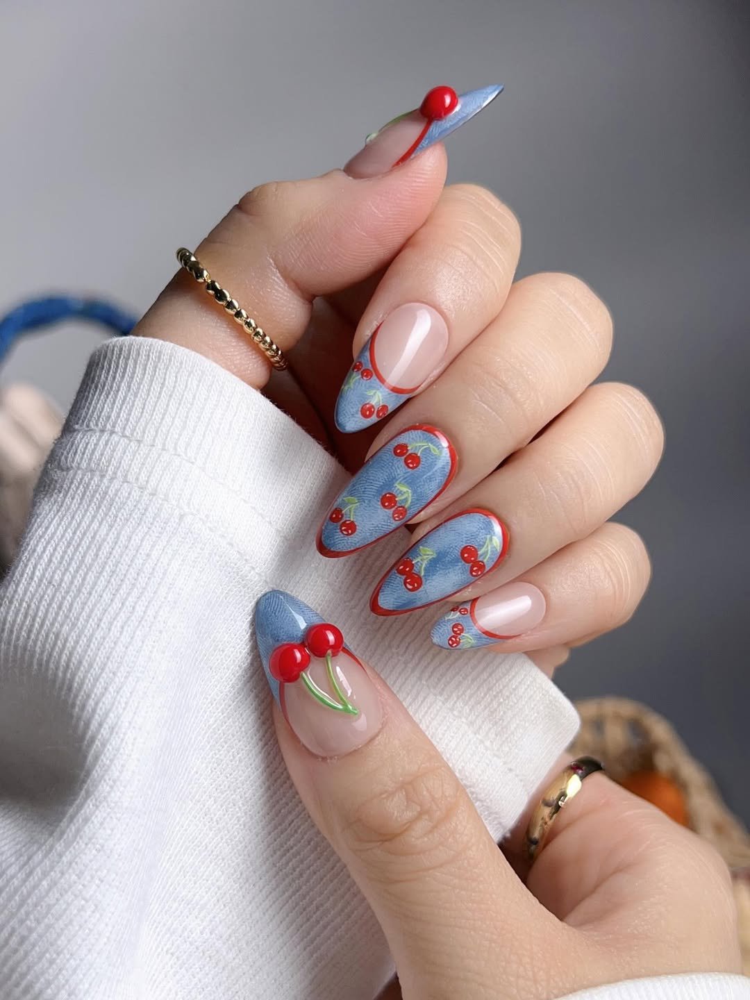Berry Sweet Blue Jean Nails