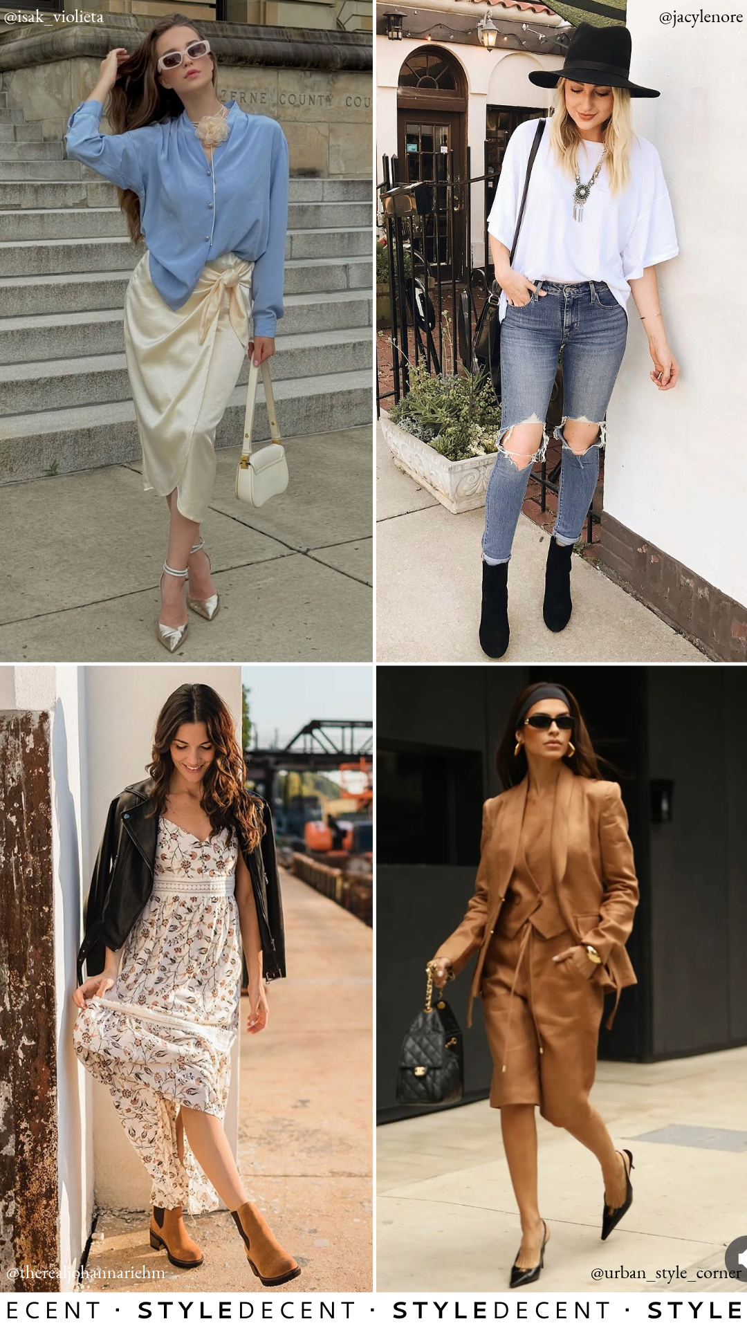 Boho Fall Outfits Collage