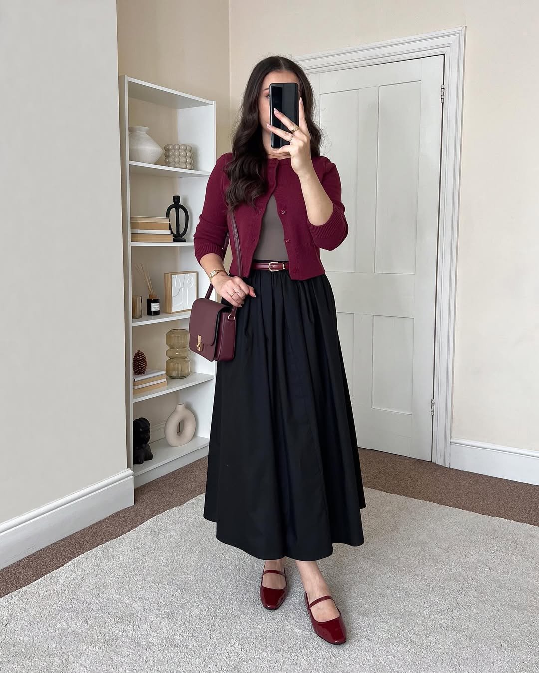 Burgundy Cardigan Elegance