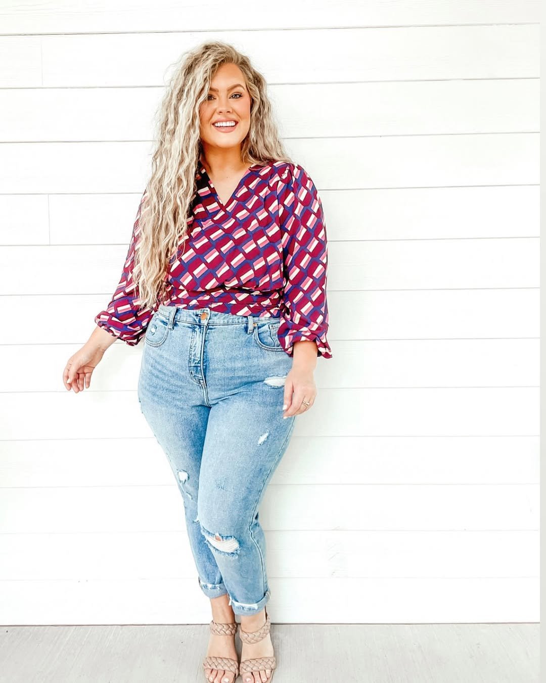 Print Blouse & Denim 