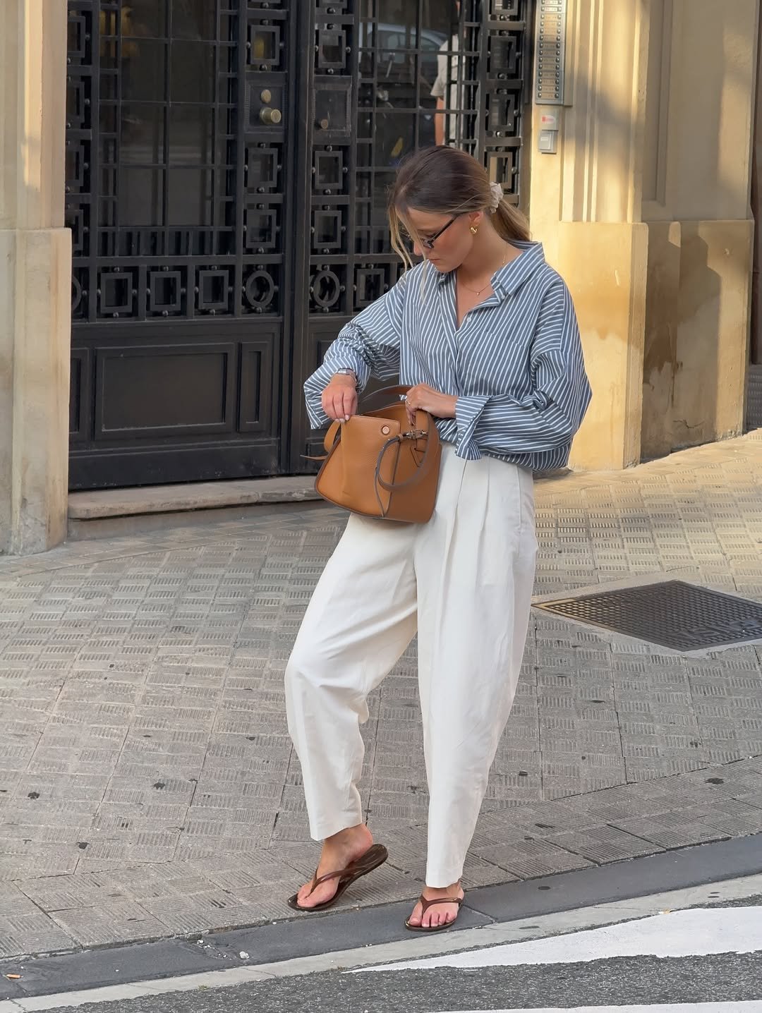 Striped Button-Down Chic 