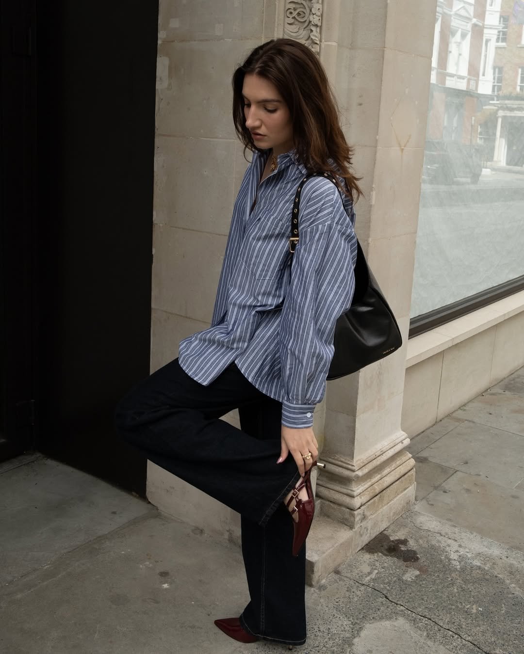 Striped Shirt & Dark Denim