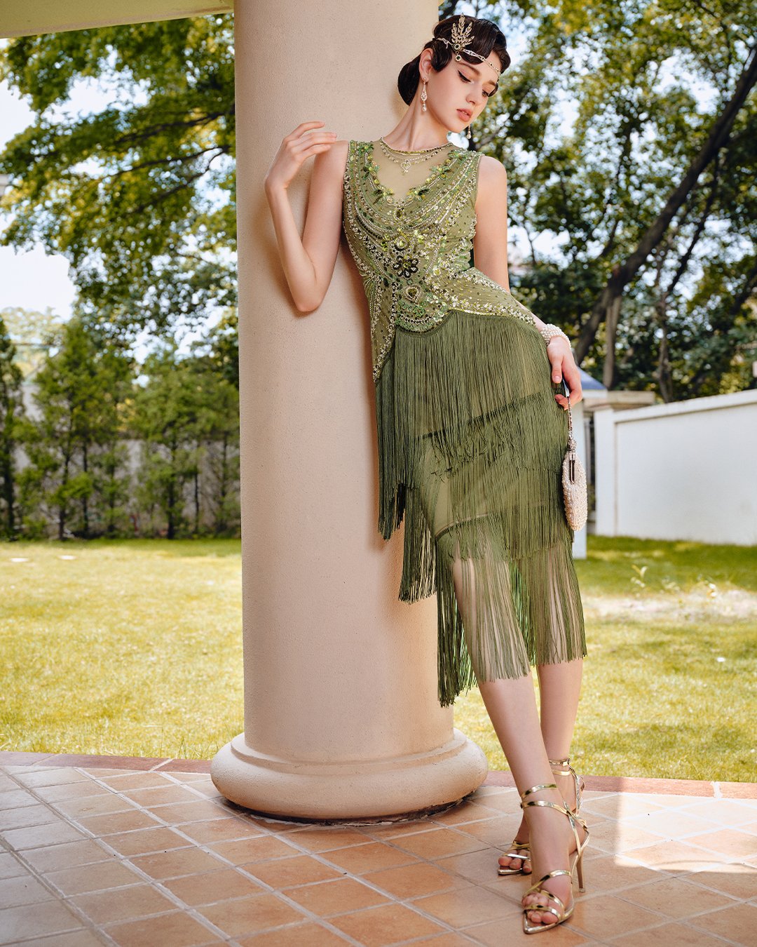 Green Fringe Elegance 
