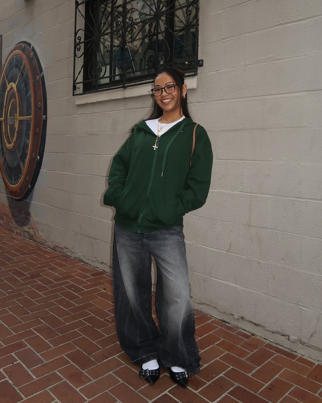 Sporty Green with Washed Denim